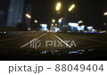 Hyperlapsed view from a car at night. POV Expressway Night Drive City Life 88049404