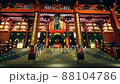 TOKYO, JAPAN - CIRCA 2015 : Sensoji temple at night. Senso-ji Temple is the symbol of Asakusa and one of the most famous temples in Japan. 88104786
