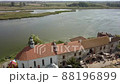 Aerial to Starokostiantyniv castle built at the confluence of the Sluch and Ikopot rivers, Ukraine 88196899
