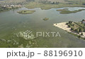 Aerial to Starokostiantyniv castle built at the confluence of the Sluch and Ikopot rivers, Ukraine 88196910