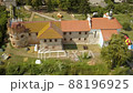 Aerial to Starokostiantyniv castle built at the confluence of the Sluch and Ikopot rivers, Ukraine 88196925