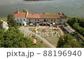 Aerial to Starokostiantyniv castle built at the confluence of the Sluch and Ikopot rivers, Ukraine 88196940