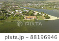 Aerial to Starokostiantyniv castle built at the confluence of the Sluch and Ikopot rivers, Ukraine 88196946