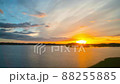Sunset over the lake, time-lapse 88255885