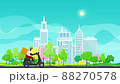 Food delivery man rides a scooter 88270578