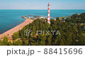 Osinovets lighthouse in the Ladoga lake in Russia. One of the bigger lighthouses of the world 88415696