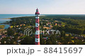 Osinovets lighthouse in the Ladoga lake in Russia. One of the bigger lighthouses of the world 88415697