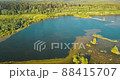 Lake Dontso in Leningrad region, Saint Petersburg Russia, aerial footage of a beautiful northern 88415707