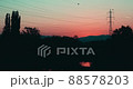 Beautiful pink magenta sunset in Cluj near a bridge 88578203