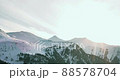 Sunset with lens flare in the Carpathian mountains romania borsa 88578704