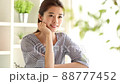 A young woman listening to the other person's story in the room while nodding 88777452