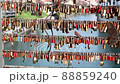 Padlocks attached to a fence on bridge. Romantic Locks symbolizing love forever. Locked padlocks symbolize unbreakable love. 88859240