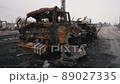 a burnt russian military equipment 89027335