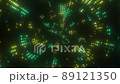 Digital cyber background yellow-green 89121350