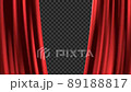 <透明材料> 紅色窗簾（窗簾打開時透明） 89188817