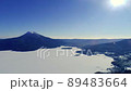 Drone shooting Lake Akan in winter Frozen lake 89483664