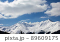 Beautiful smooth icy snowy winter mountain ridge 89609175