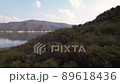 drone aerial footage water reservoir dam lake cyprus  89618436
