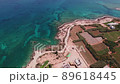 drone 4k aerial footage protaras cyprus sea holiday resort ocean turquoise coast beach vacation 89618445