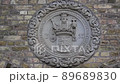 Beautiful stucco, bas-relief on the facade of an old house. Copenhagen. Denmark.  89689830