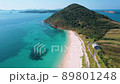 Remote island sandy beach drone 89801248