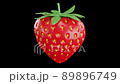 Strawberry isolated. Strawberries isolate. Whole strawberry on white. Strawberries isolate. Side view organic strawberries. Full depth of field. With clipping path. 3d render 89896749