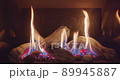 Electric Home Fireplace. Winter holliday 89945887