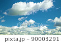 Cloudscape timelapse. Blue sky with white fluffy clouds. Time lapse video 90003291