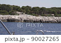Coastline of an island in Croatia, view from a yacht 90027265
