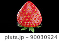 Strawberry isolated. Strawberries isolate. Whole strawberry on white. Strawberries isolate. Side view organic strawberries. Full depth of field. With clipping path. 3d render 90030924