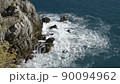 Cliff with rough sea breaking 90094962