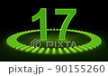 カウントダウン20秒。20秒から0秒。4kサイズのアニメーション。60回緑に光る。背景黒色。 90155260