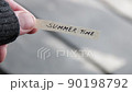 Summer time concept. The inscription on the tag. 90198792