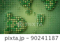 Green cubes appear fast seamless loop 3D render 90241187