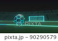 CG image animation material of soccer ball and goal in the stadium 90290579