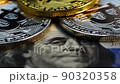 Bitcoin Money And Dollar Banknote 90320358
