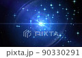 Random dance of light in outer space Explosion of geometric pattern 90330291