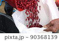 Red cherries coffee beans wet process 90368139