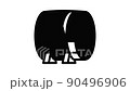 Wood barrel icon animation outline best object on white background 90496906