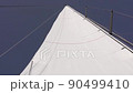 White sail yacht view from below 90499410