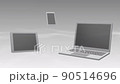 IT solution CG image material white where smartphones, tablets and notebook PCs appear 90514696