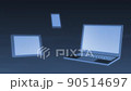 IT solution CG image material dark where smartphones, tablets and notebook PCs appear 90514697