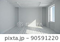 White Sunny 3d Rendered Room. 90591220