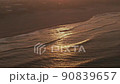 海と風力発電と夕日の空撮 90839657