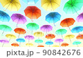 Loop animation CG of many colorful umbrellas 90842676