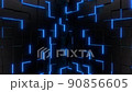 Neon cube background 90856605