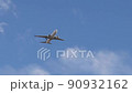 Calgary, Alberta, Canada. May 21, 2022. A Slow motion of a Westjet plane taking off  90932162
