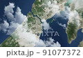 Zooming on Istanbul, Turkey. Earth zoom in from outer space to city. The animation continues by zoom out through clouds and atmosphere into space. View of the Earth at night. Images from NASA. 4K 91077372