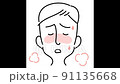 A man who gets sick due to heat stroke 91135668