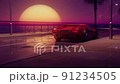 80s retro synthwave style 3d render animation loop 91234505